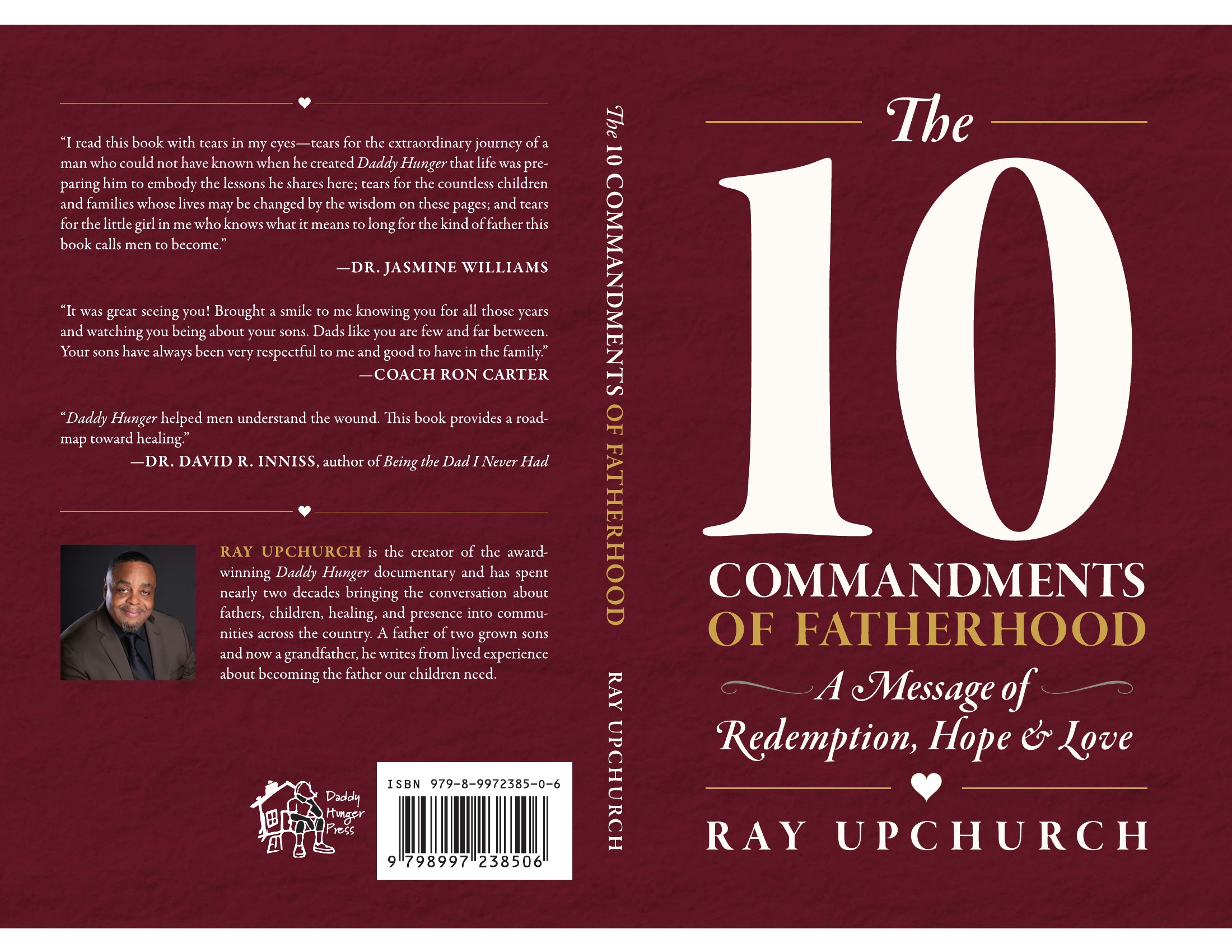 Front, spine, and back cover for The 10 Commandments of Fatherhood